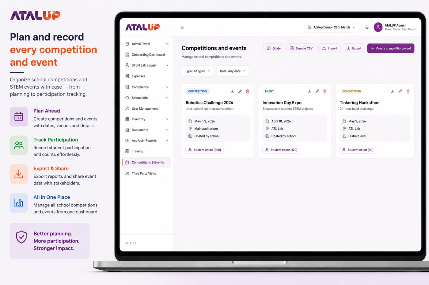 ATALUP competitions and events